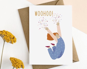 Greeting Cards, Cards, Congratulations Card, Congrats, Celebration, WooHoo, You Did It, Jump For Joy, Proud of You Gift, Achievement