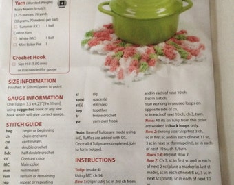 Crochet Tulip HotPad Pattern by Mary Maxim