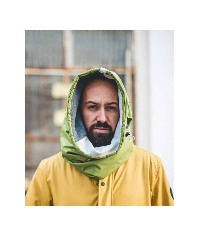 Hooded Scarf Men Neck Warmer Reversible Cowl Rain Hood Men Etsy