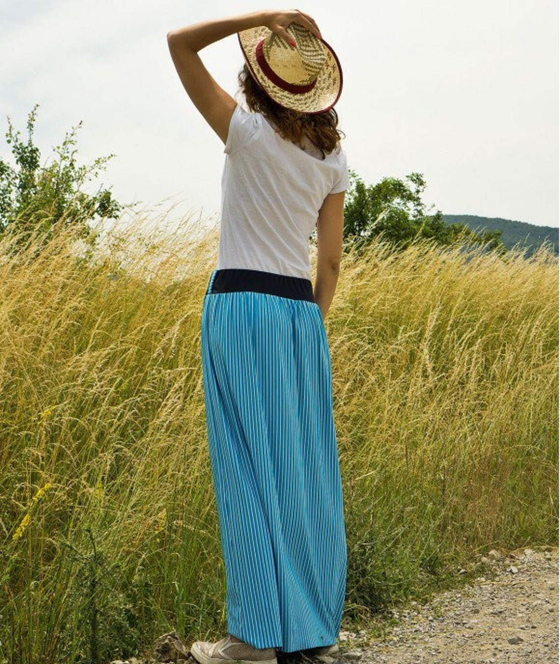 Long Skirt Hippie Skirt Summer Camp Skirt Elastic Waist Skirt | Etsy