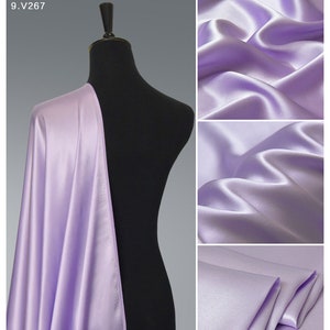 Mauve Purple Silk Satin Fabric by the yard  Wholesale Silk Fabric ,Perfect for tops, kimono,kaftan,luxury bridal casual robes, lingerie