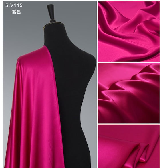 red silk dress material Red Silk Satin Fabric, 30mm, DIY Dressmaking