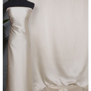 Ivory Color 30MM Pure Silk Heavy Satin Fabric by yard solid Lining perfect for Silk Wedding Pajamas Kimono Robe Lingerie Gown