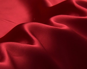 100% Silk Charmeuse Satin Fabric 19momme Solid Color wine red Silk Satin Material for fashion,Gown, DIY, Sewing, Dress, By the Yard meter