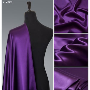 Eggplant silk satin fabric by the meter, Lingerie and Dress Silk, Wholesale Silk Fabric by the yard