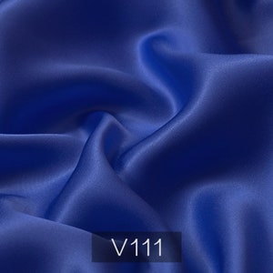 Pigment Blue Silk satin fabric by the yard,100 pure silk robe silk kimono and Dress Silk by the meter, Cobalt Blue Silk Fabric , no stretch