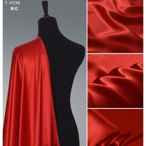candy red Silk Satin Fabric sold by the Yard or Meter,100 Pure Silk Fabric for fashion silk dress robe kimono kaftan pajamas 44inch 19mm