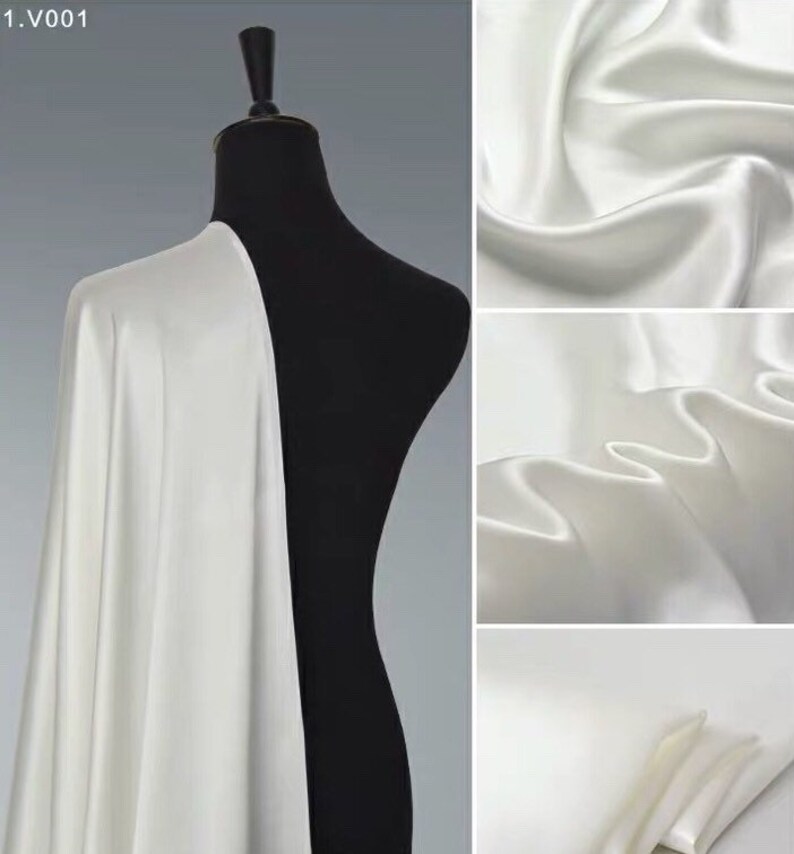 sell by the meter PFD white raw white chrismas gifts 100 pure silk off white 16mm silk satin fabric silk charmeuse for wedding dress