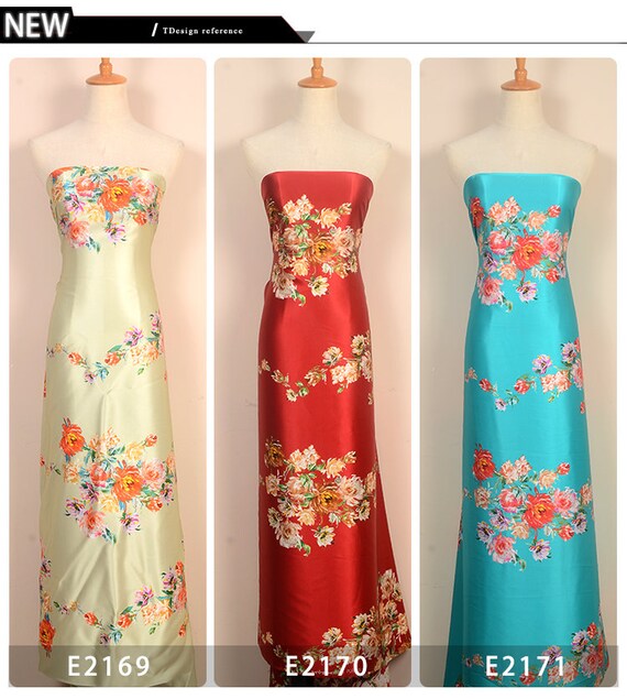 Luxury Eco Friendly Silk Satin Fabric Small Floral Printedfor Etsy