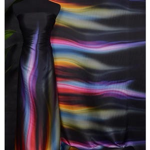 100% Mulberry Charmeuse 19mm Silk satin Fabric digital print Abstract Design,For fashion Silk robe ,silk kimono,silk kaftan. by the meter