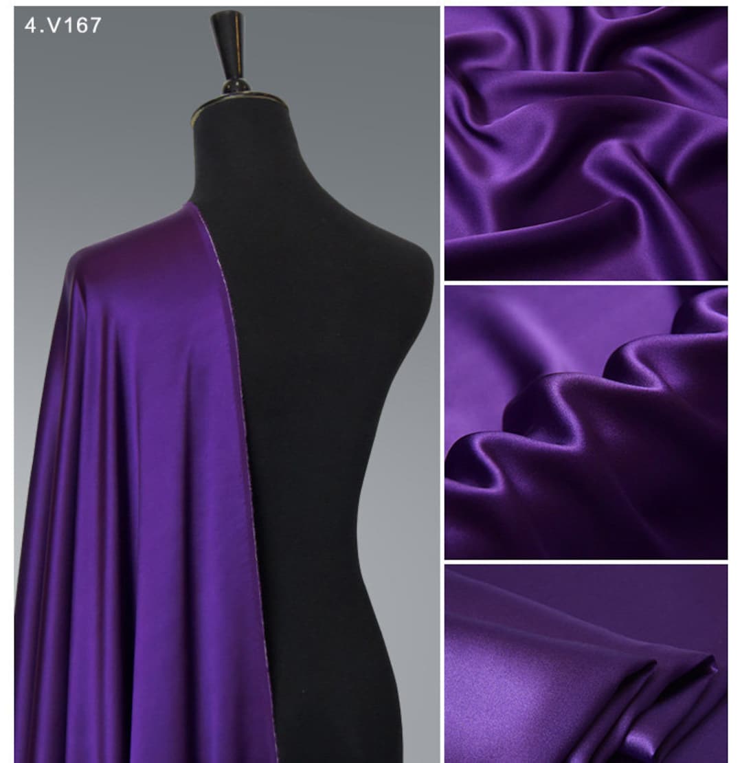 Red And Purple Double Sided Silk Blend Satin Satin P608