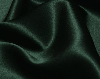 Dark Green Color 30MM Pure Silk Heavy Satin Fabric by yard solid Lining perfect for Silk Wedding Pajamas Kimono Robe Lingerie