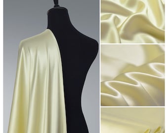 Olive Green Silk satin fabric by the yard,100 pure silk robe silk kimono and Dress Silk by the meter