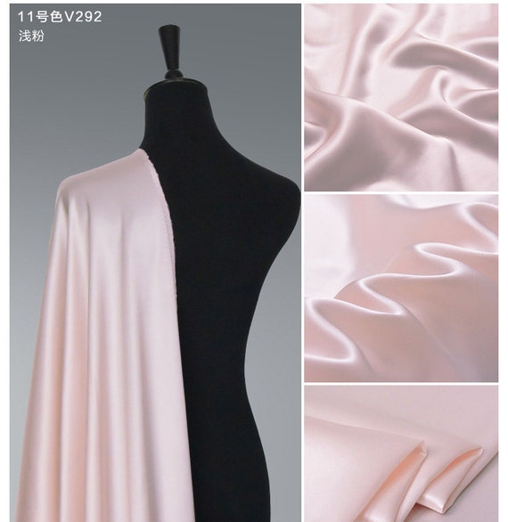 light Pink color Silk Satin Fabric by the yard Lining perfect for Silk  Dress Kimono Robe Lingerie kaftan blouses pajamas slips