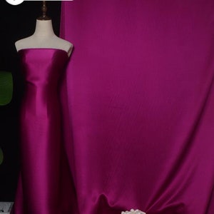 Deep Purple pure Silk Satin Fabric by the yard solid Lining perfect for Fashion Designer Silk Dress,silk Kimono,silk Robe,silk Lingerie