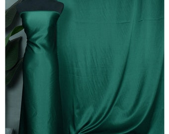 Hunter Green Color 30MM Pure Silk Heavy Satin Fabric by yard solid Lining perfect for Silk Wedding Pajamas Kimono Robe Lingerie Gown