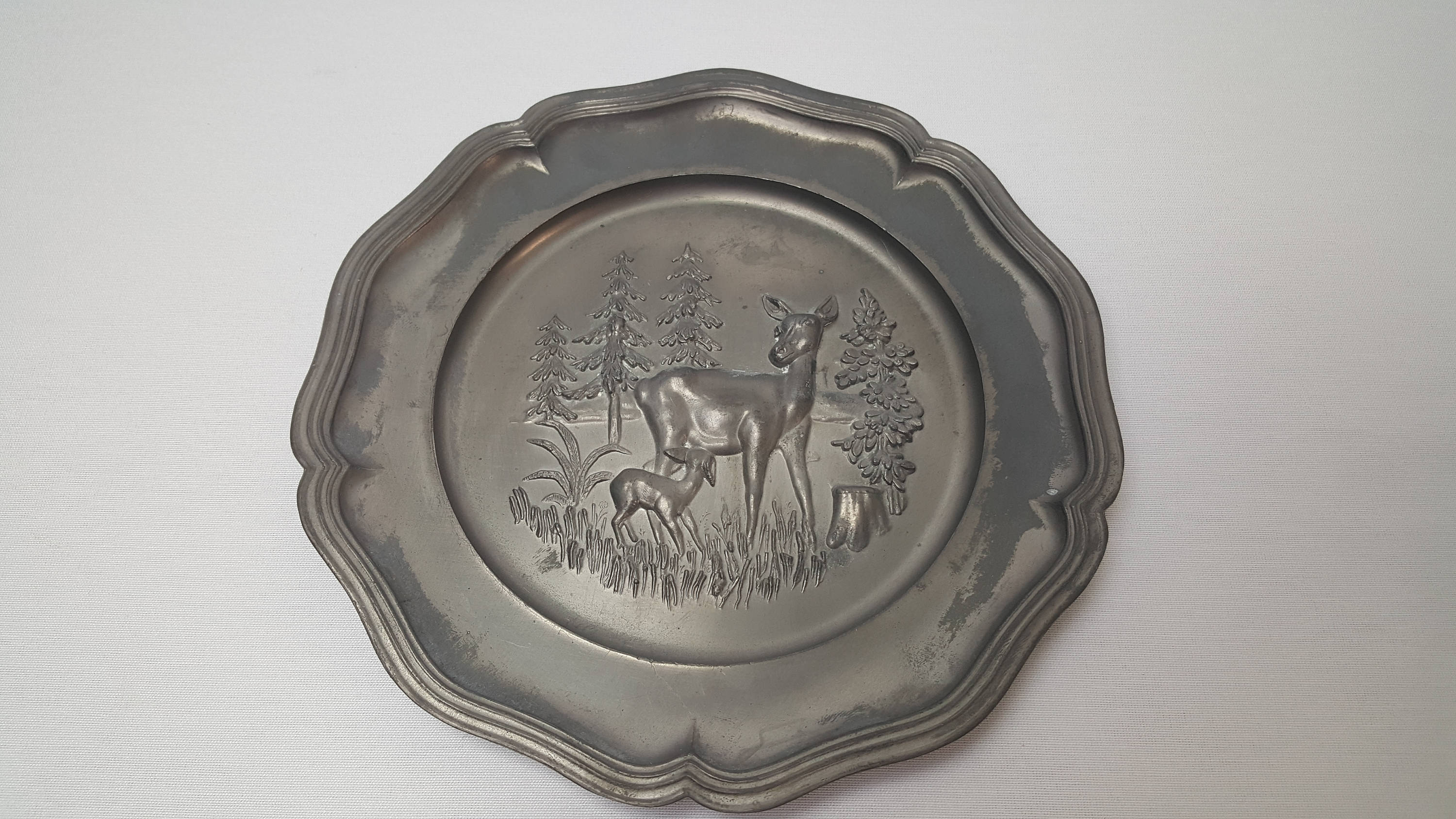 Decorative Pewter Plates Hunting Scene French Decoration Etsy