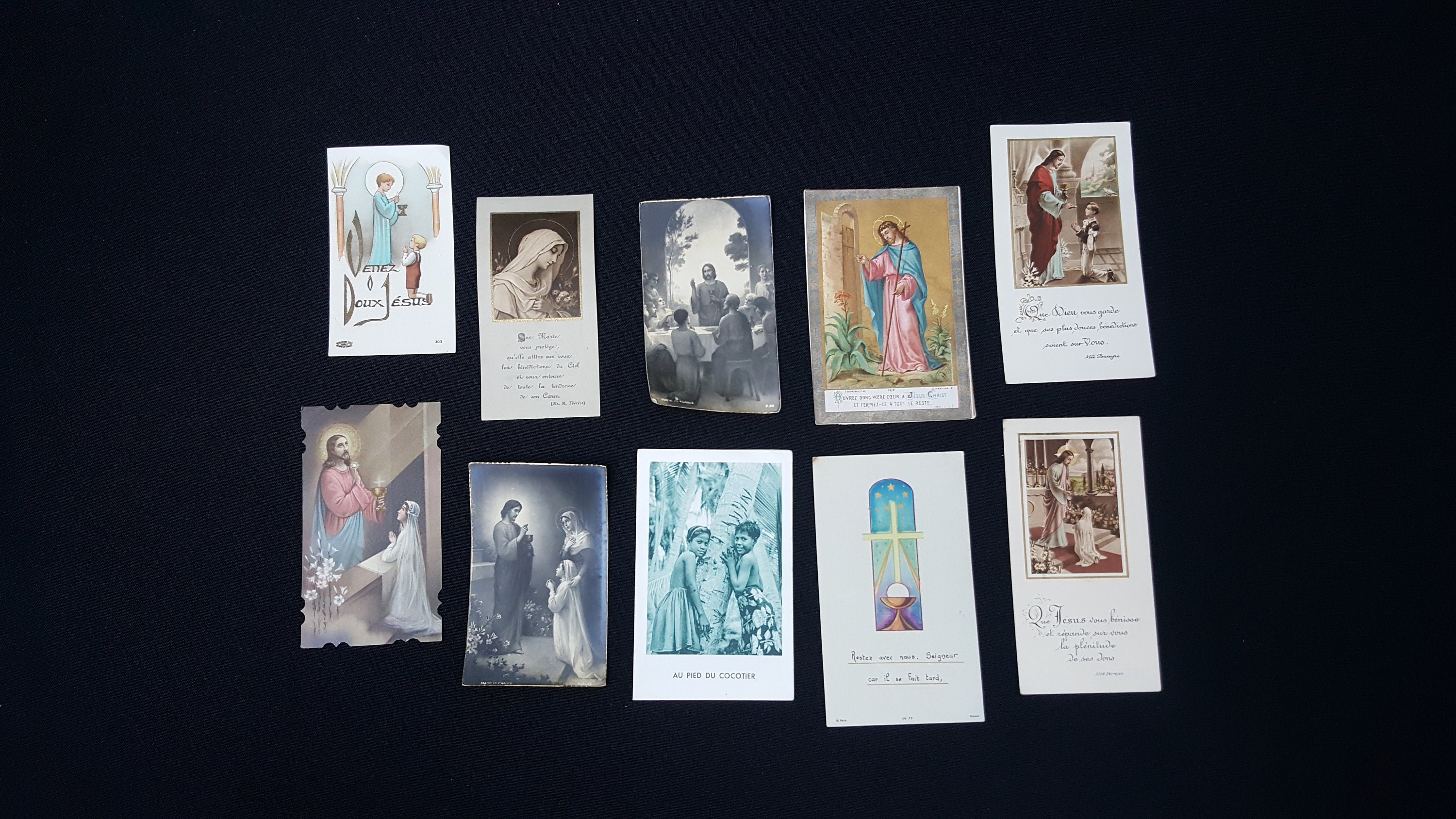 Cartes de Première Communion, Image Pieuse, Objet Culte Chrétien, Images Anciennes