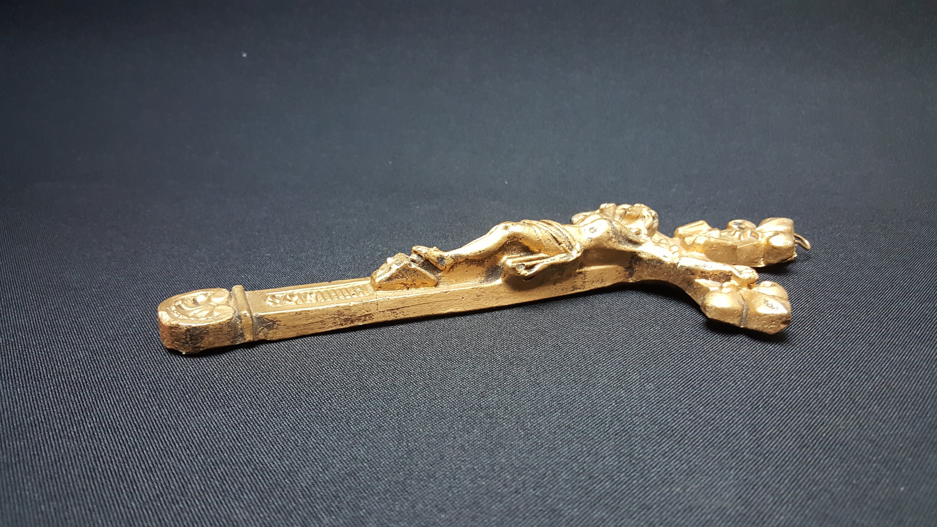 Crucifix Mural en Bois Doré, Jésus Christ Bois, Décoration Catholique, Chrétien Français, Vintage ,