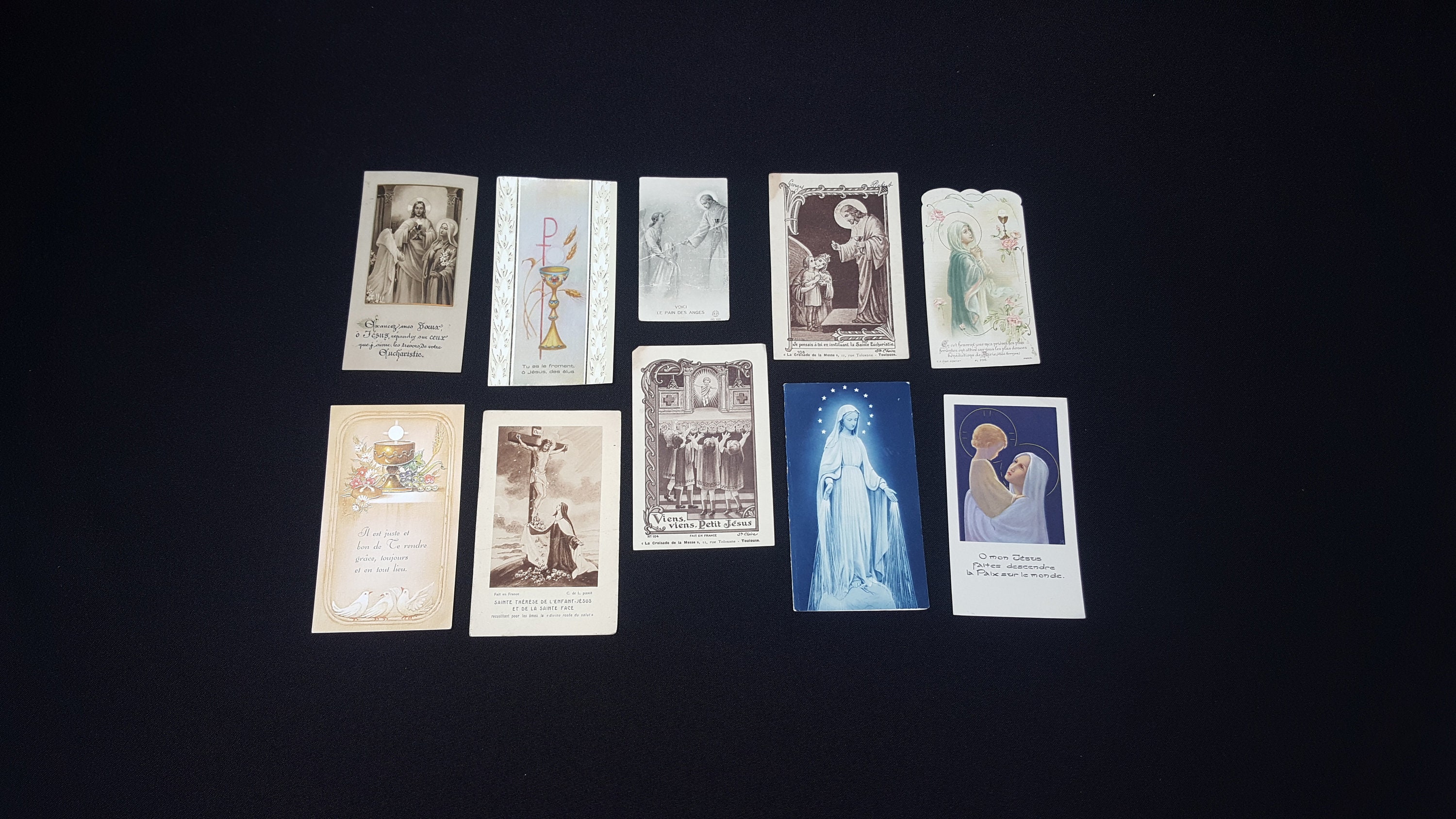Cartes de Première Communion, Image Pieuse, Objet Culte Chrétien, Images Anciennes