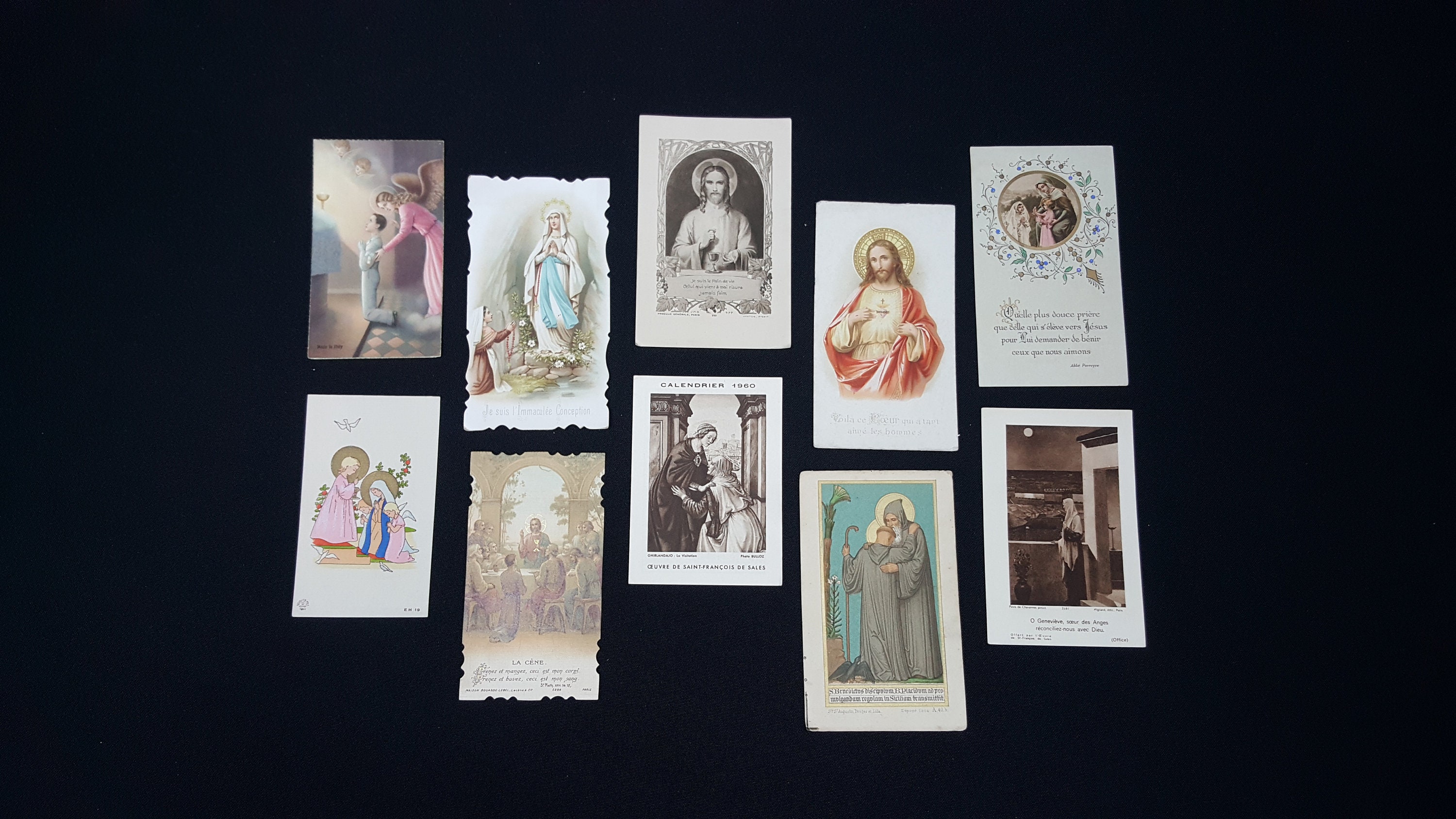 Cartes de Première Communion, Image Pieuse, Objet Culte Chrétien, Images Anciennes