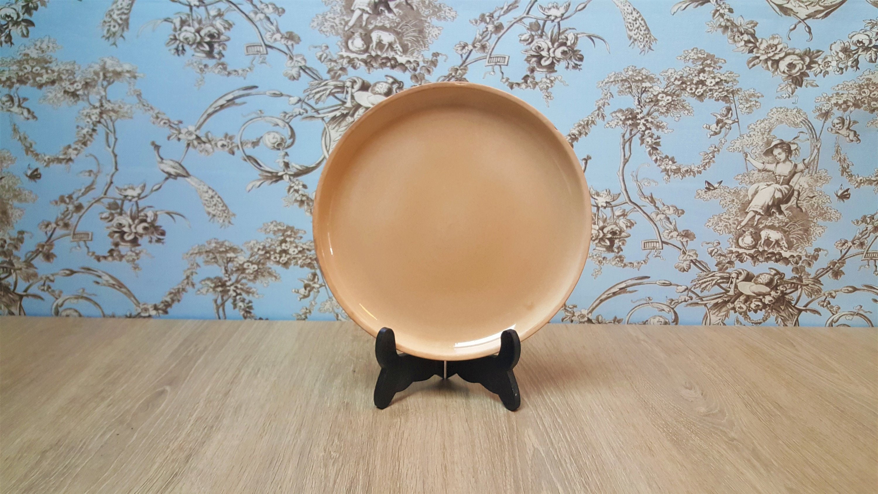 Plat Ancien en Grès de Gien, Terre Cuite Ancienne