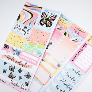 FLUTTERBY   Print Pression PP Weeks Kit   Mini kit  planner stickers  foiled  HOLO foil  Butterflies