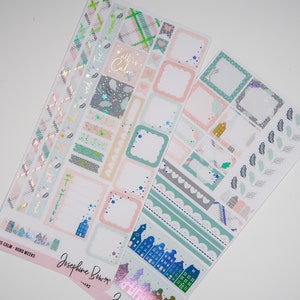 ALL IS CALM  Hobonichi Weeks Kit  planner stickers  foiled stickers  Holo foil  Winter Planner Stickers