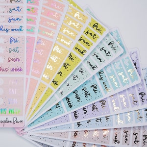BUNDLE* DATE COVERS   Foiled Date Covers  12 colour choices  Foiled Functional Stickers