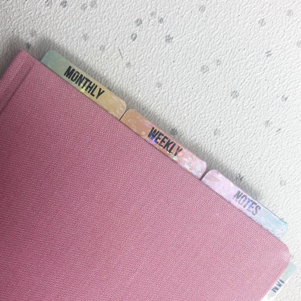 HOBONICHI Pastel Ombre with Holo overlay TABS Top Edge  Hobonichi Weeks  functional stickers