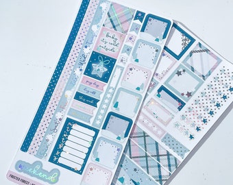 FROSTED FOREST  Hobonichi Weeks Kit  planner stickers  foiled stickers  HOLO foil  Winter Planner Stickers