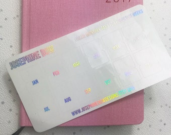 HOBONICHI FOILED TABS 7 colori di lamina Hobonichi Weeks and Cousin etichette per agenda mensile adesivi trasparenti funzionali