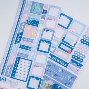MOONLIGHT  Hobonichi Weeks Kit  planner stickers  foiled stickers  holographic foil  crystals