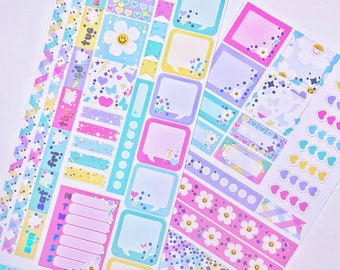 FLOWER POWER  Hobonichi Weeks Kit  planner stickers  foiled stickers  Holo foil