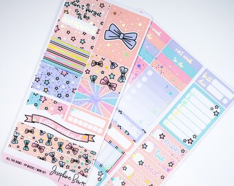 ALL THE BOWS  Weekly Mini kit  planner stickers  foiled  Holo foil  Print Pression Weeks - pretty planner stickers