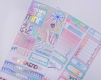 RIVIERA  Weekly Mini kit  planner stickers  foiled  Holo foil  Print Pression Weeks - Summer planner stickers