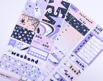 BOO   Print Pression PP Weeks Kit   Mini kit  planner stickers  foiled  HOLO foil  Halloween