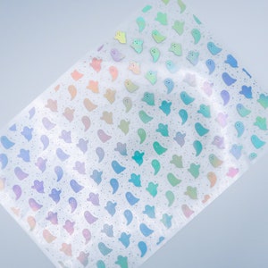 SPOOKY SEASON  Ghosts  Foiled Acetate A4  holographic foil Halloween