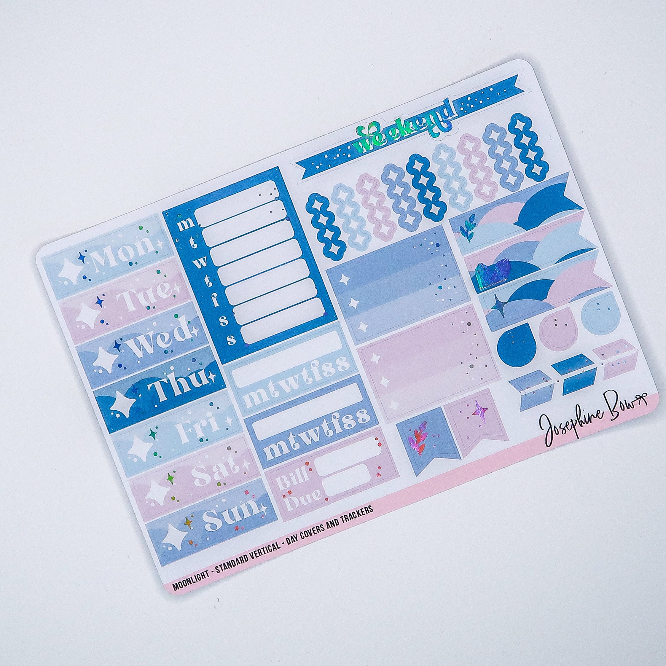 MOONLIGHT Planner Stickers Foiled Stickers Standard Vertical Weekly Kit ...