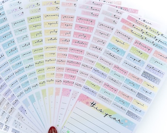 Pastel Weeks Year at a Glance 2023  13 colour choices  Hobonichi Functional Stickers