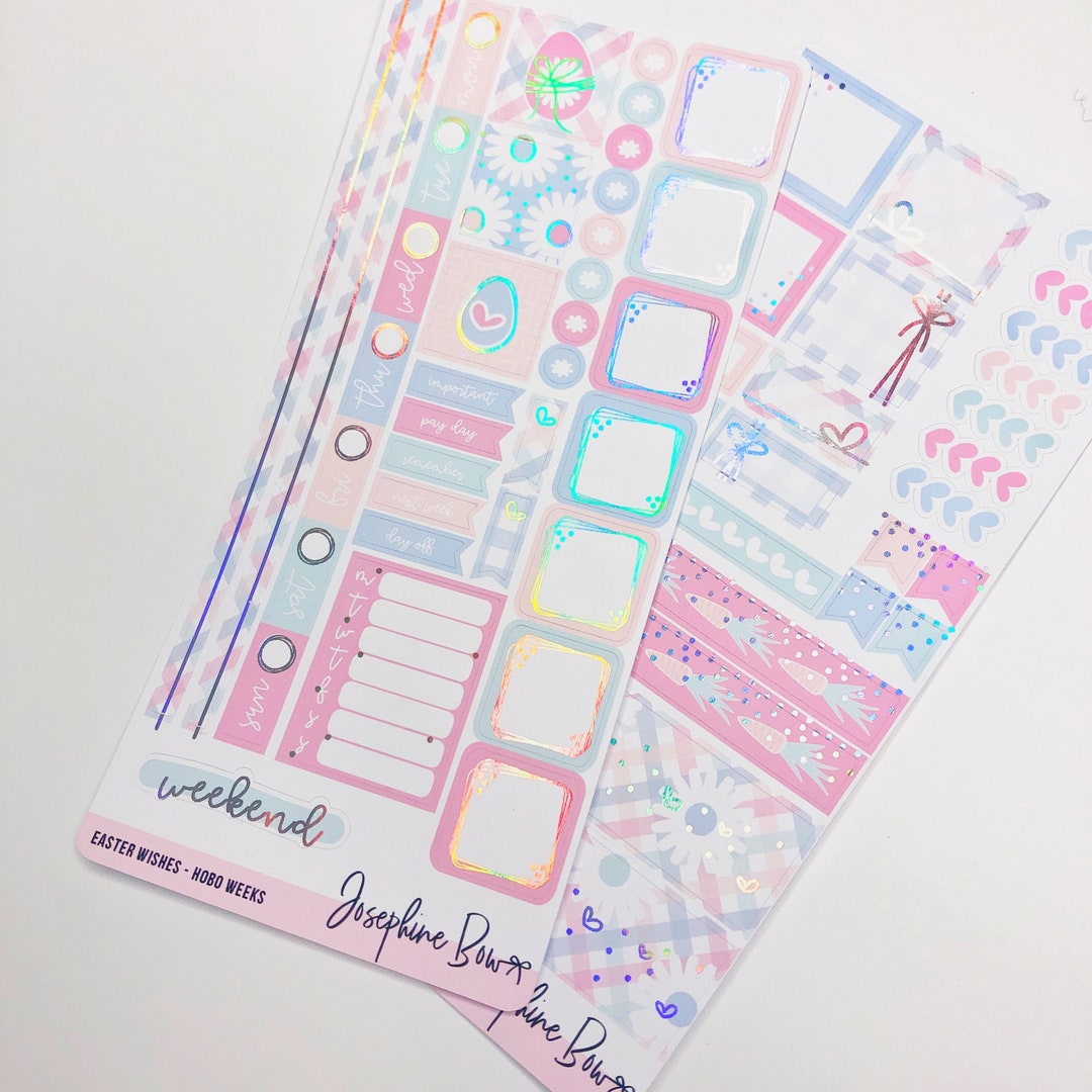 EASTER WISHES Hobonichi Weeks Kit Planner Stickers Foiled Stickers - Etsy