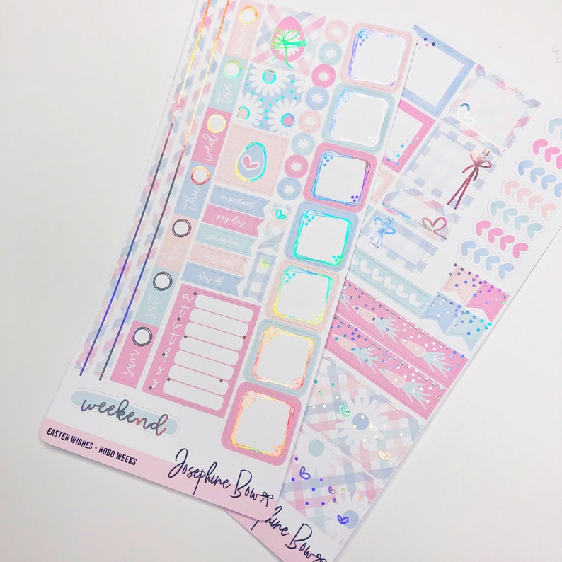 EASTER WISHES Hobonichi Weeks Kit planner stickers foiled stickers image 1