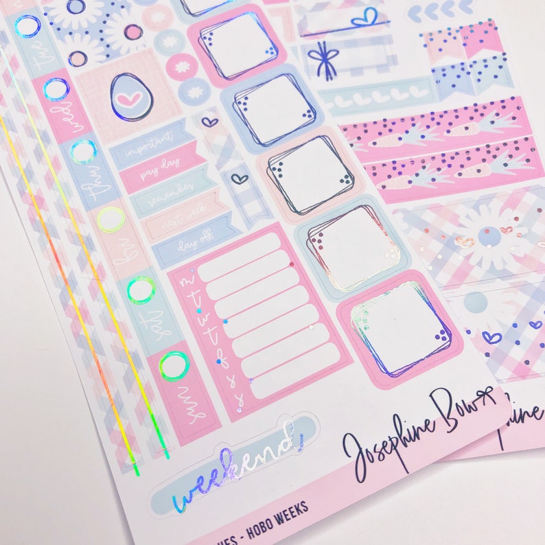 EASTER WISHES Hobonichi Weeks Kit planner stickers foiled stickers image 2