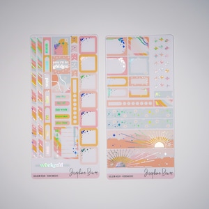 GOLDEN HOUR Hobonichi Weeks Kit planner stickers foiled stickers Holo foil Summer Planner Stickers image 2