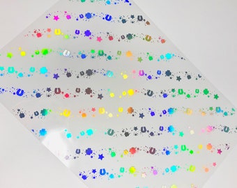 OH SO LUCKY   Foiled Acetate A4  holographic foil