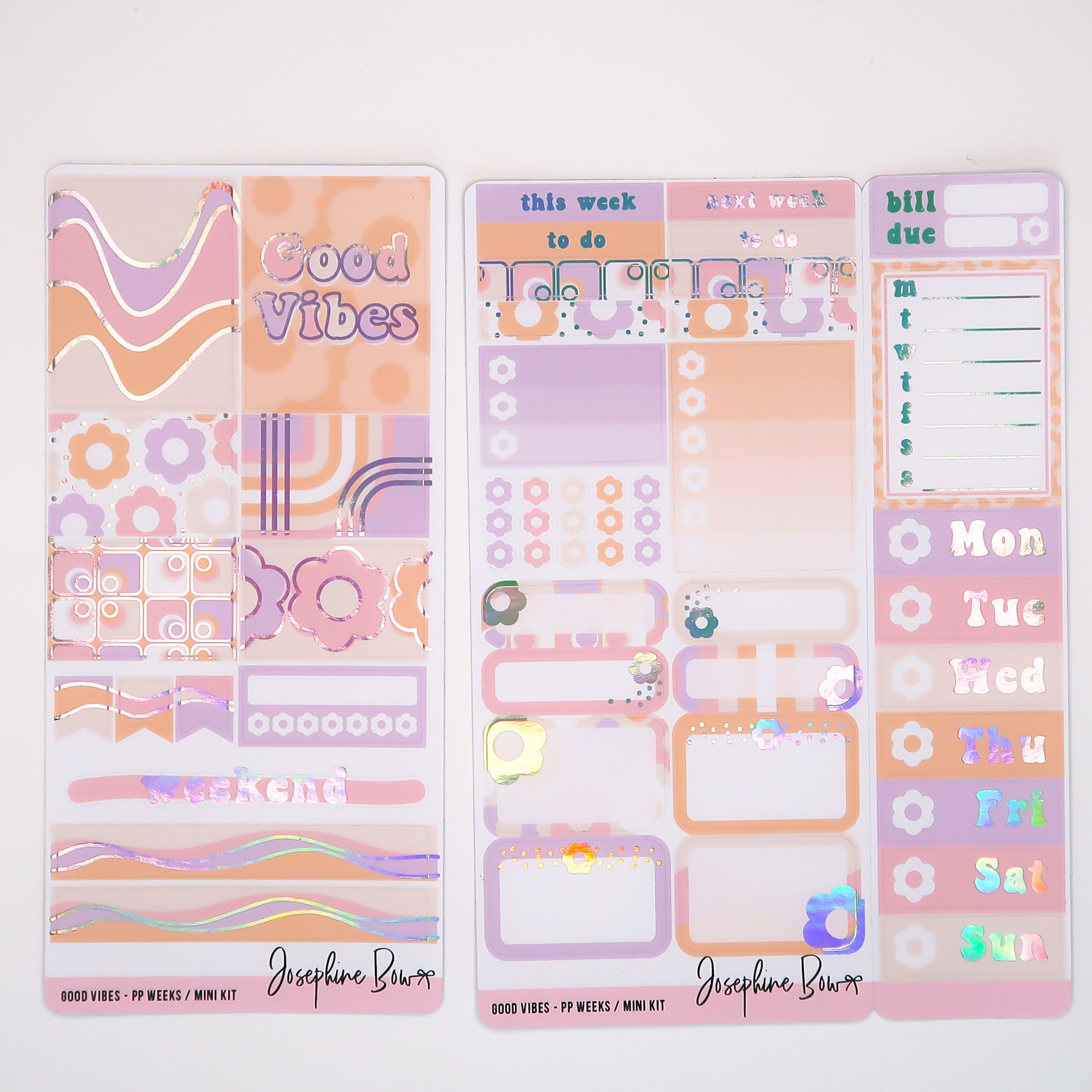 GOOD VIBES Print Pression PP Weeks Kit Mini Kit Planner Stickers Foiled  Stickers 