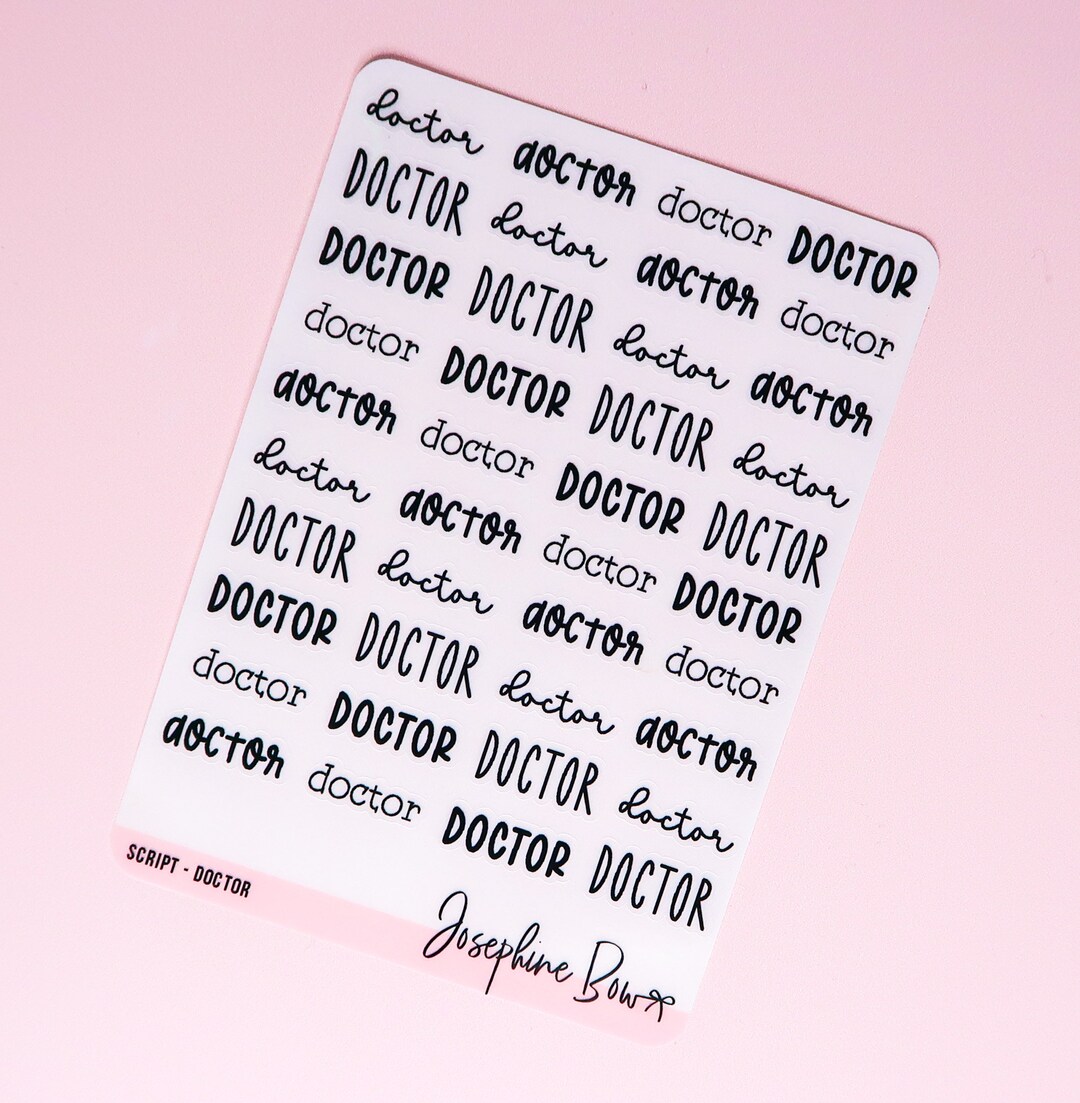 SCRIPT Doctor Transparent Functional Stickers Planners and Bullet ...