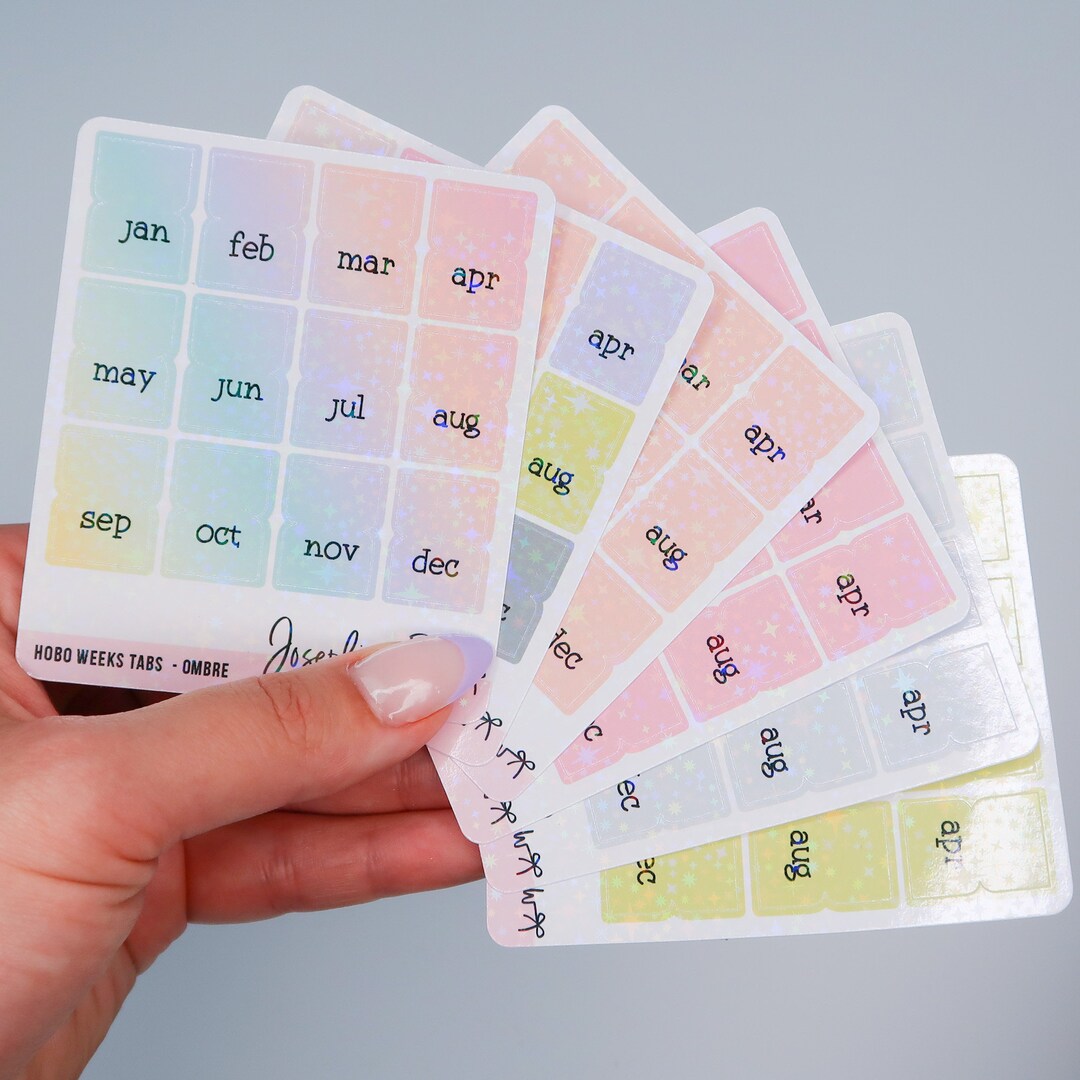 HOBONICHI Weeks Pastel Monthly Planner Tabs Stickers - Etsy