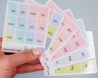 HOBONICHI Weeks Pastel Monthly Planner Tabs Stickers