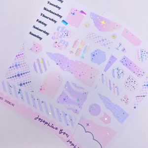 DAYDREAMER  2 Page Journalling Kit  planner stickers  foiled stickers  Holo foil